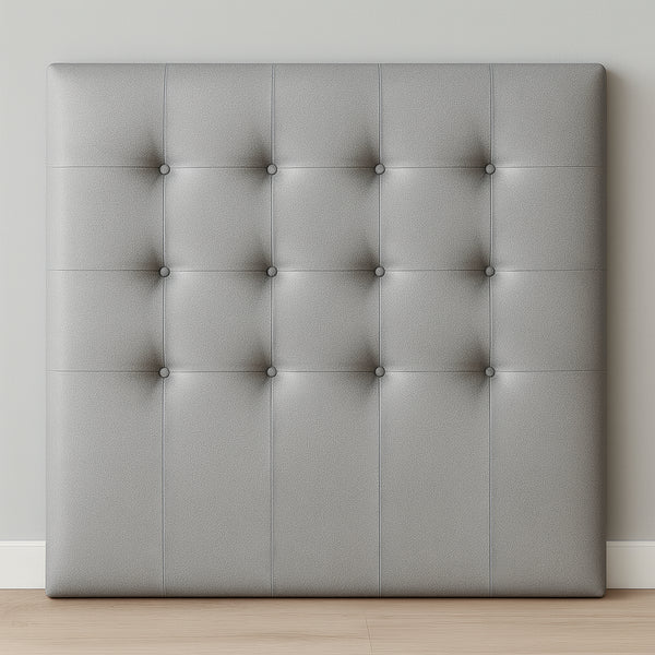 cabezal tapizado acolchado premium gris cama matrimonio 150cm