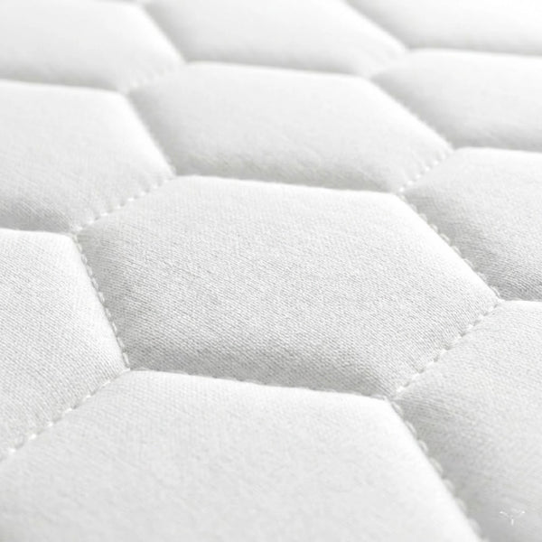 Detalle del tejido Strech acolchado del colchón ESSENTIAL Pro, suave, transpirable y con tratamiento antiácaros.