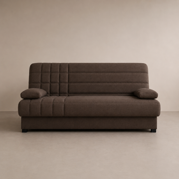 Sofá Cama EMMA Clic-Clac 190cm Arcón Integrado chocolate