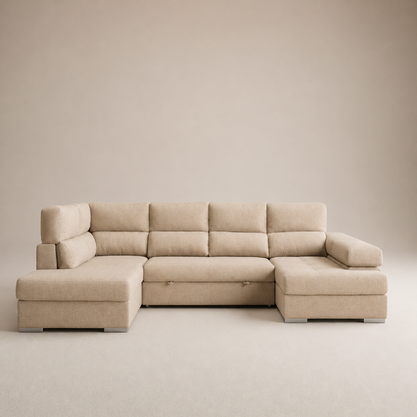 Sofá Chaiselongue FLORA Rinconera 345cm 4-5 Plazas Cama