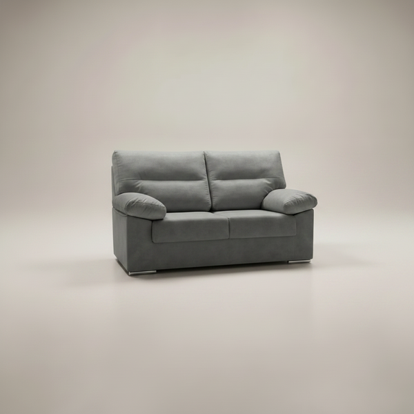 sofá LINA 2 plazas 140cm color gris tela antimanchas decoración moderna