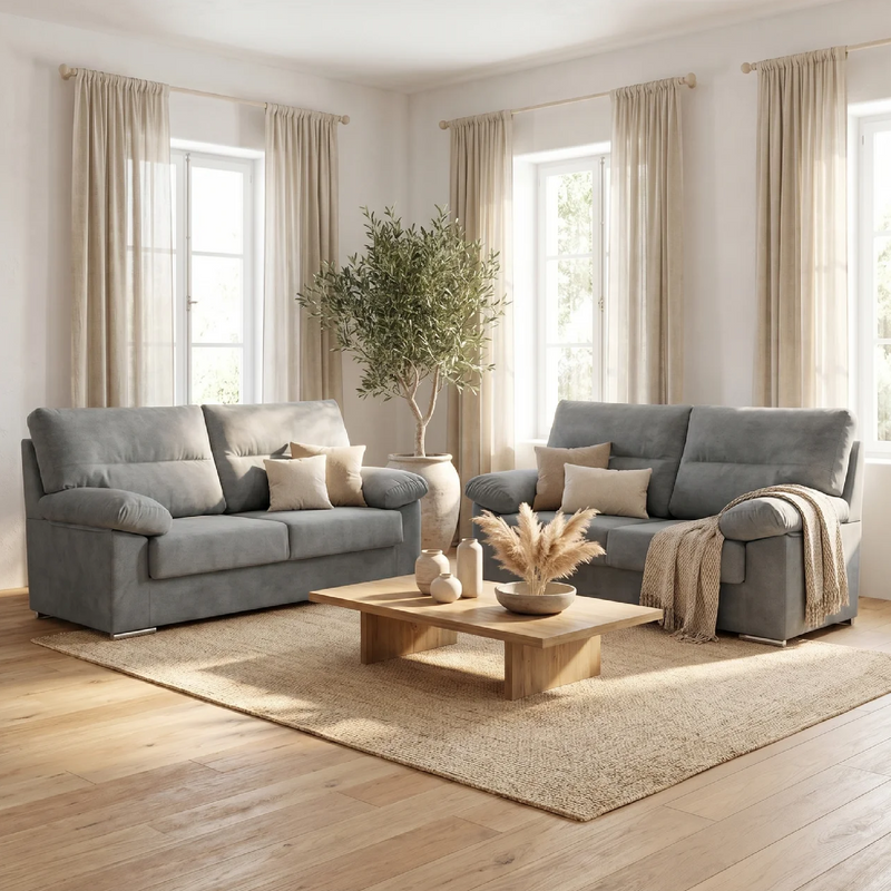 Conjunto Sofá LINA 3+2 Plazas 180+140cm Tapizado Tela Antimanchas