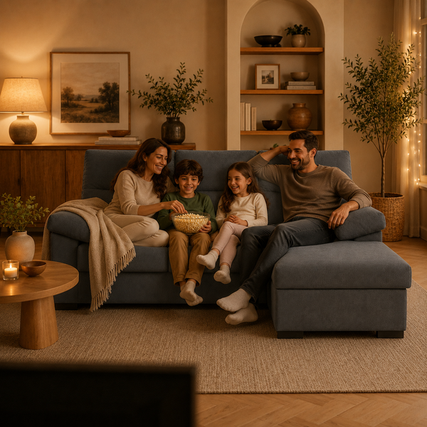 Sofá Chaiselongue Athenas 3 Plazas 206cm Tela Antimanchas Gris